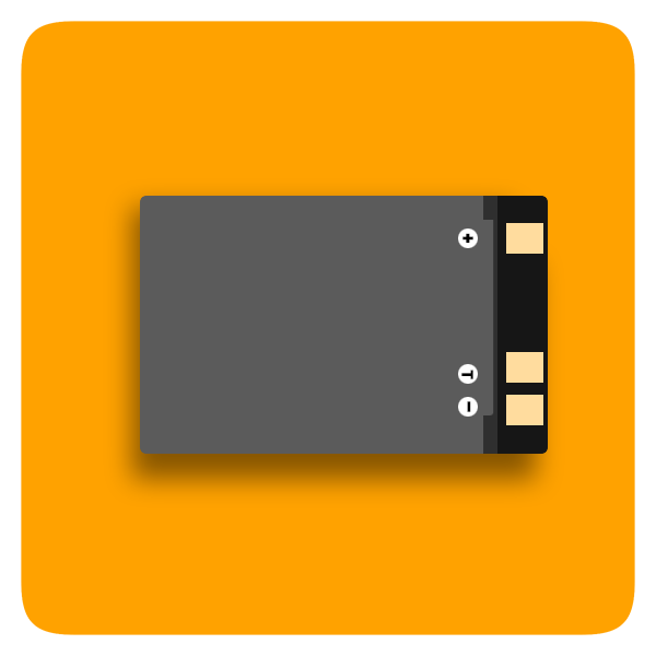 Battery on an orange background