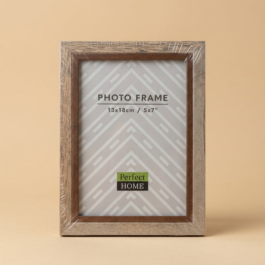 Preston 5x7 frame in light woodgrain finish, wrapped in plastic