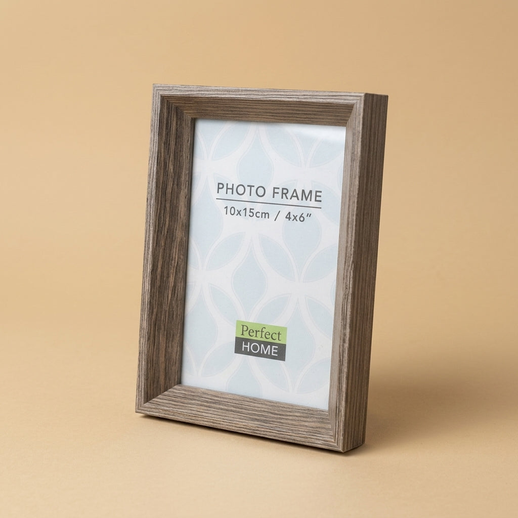 Grey woodgrain 6x4 frame at an angle, showing frame depth
