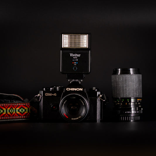 Chinon CM4  Lens + Flash Kit