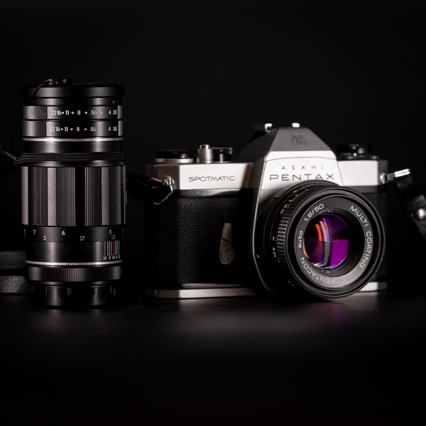 Pentax Spotmatic with Pentacon 50mm f/1.8 & Takumar 135mm f/3.5