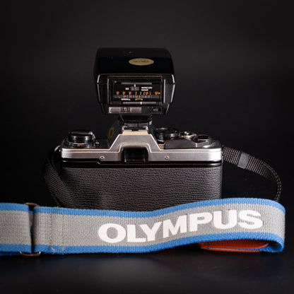 Olympus OM-10 with 50mm f/1.8 Zuiko & Flash