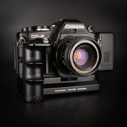 Chinon CP-6 with 50mm f/1.9 Lens, PW-600 Power Winder & SP-520 Databack
