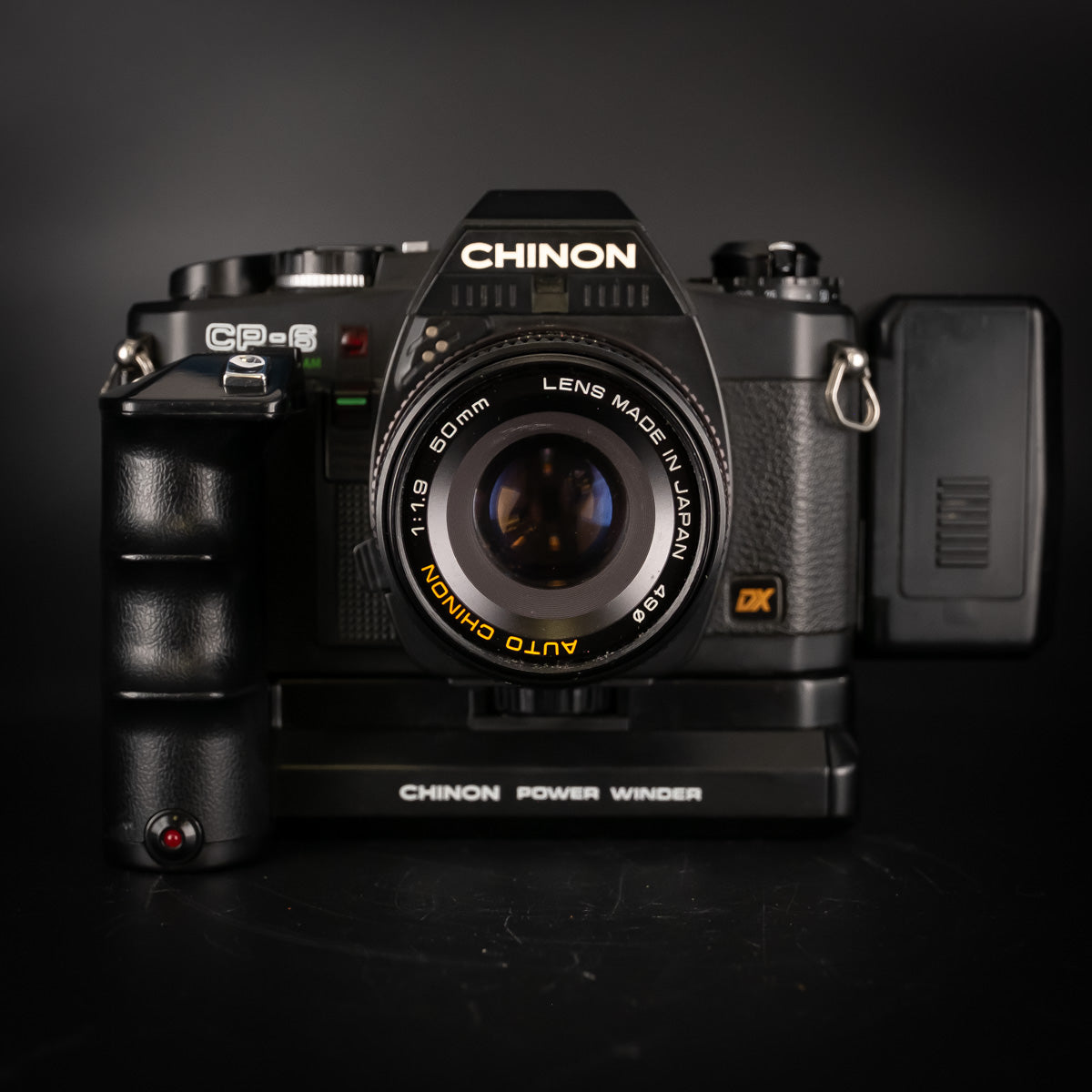 Chinon CP-6 with 50mm f/1.9 Lens, PW-600 Power Winder & SP-520 Databack