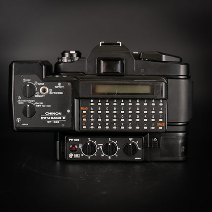 Chinon CP-6 with 50mm f/1.9 Lens, PW-600 Power Winder & SP-520 Databack