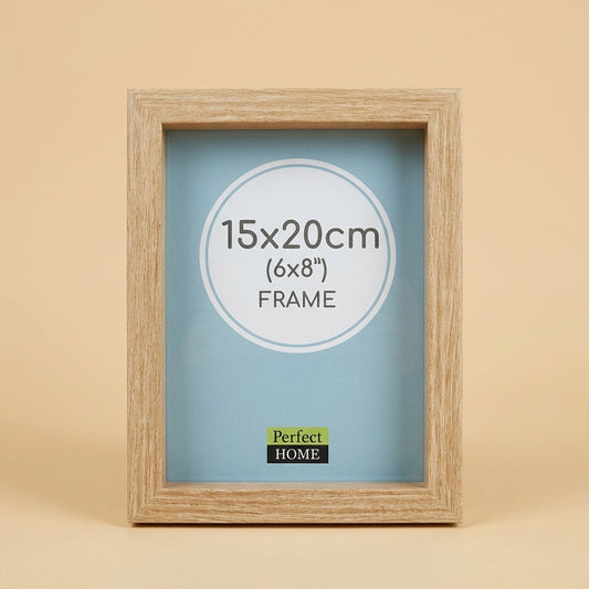 Oak Geneva 6x8 frame upright with blue Perfect Home size insert