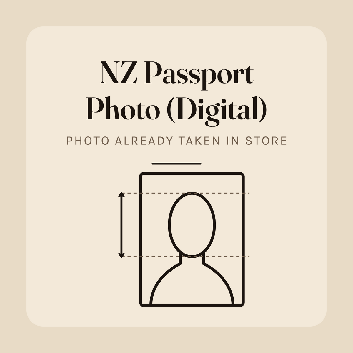 NZ Passport Photo (Digital) (Photo Already Taken In Store)