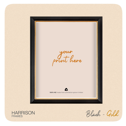 New Zealand Pine Photo Frame (with gold trim)