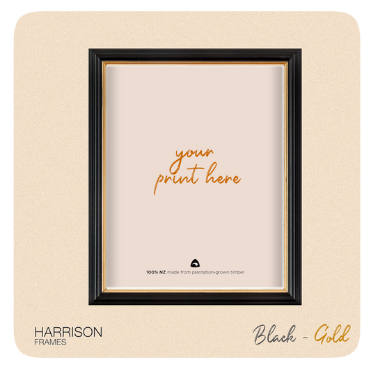 New Zealand Pine Photo Frame (with gold trim)